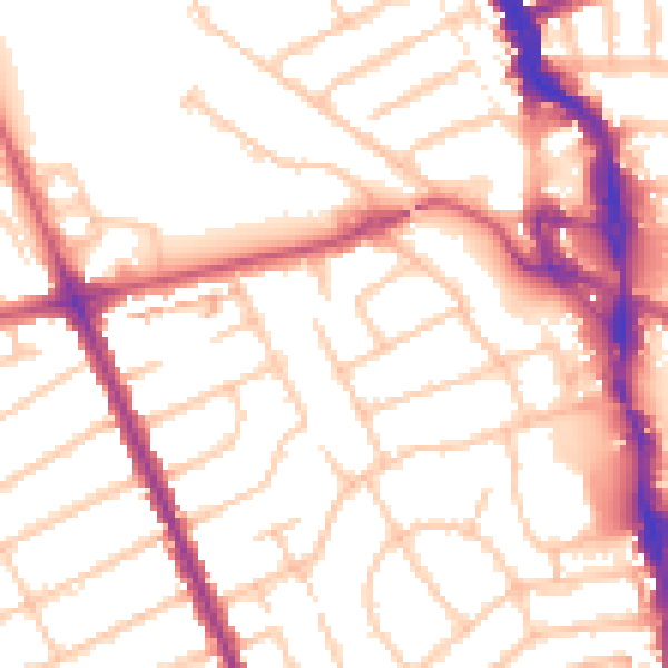 Daytime road noise heatmap for HA1 1XR