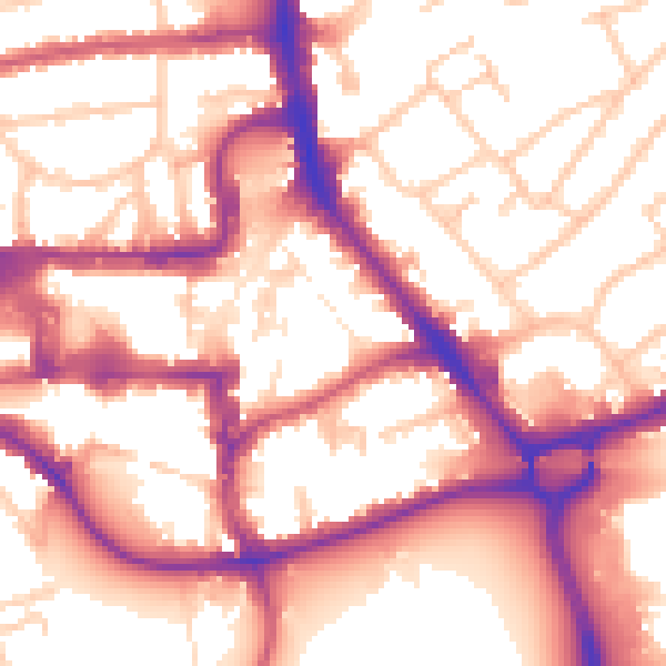 Daytime road noise heatmap for HA1 2AL