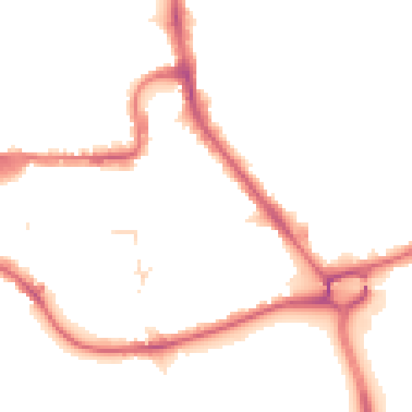 Night-time road noise heatmap for HA1 2AL