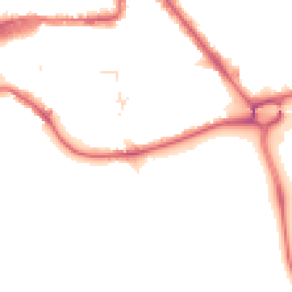 Night-time road noise heatmap for HA1 2BL