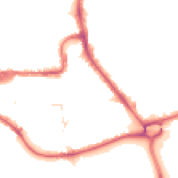 Night-time road noise heatmap for HA1 2EW