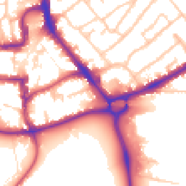 Daytime road noise heatmap for HA1 2JH