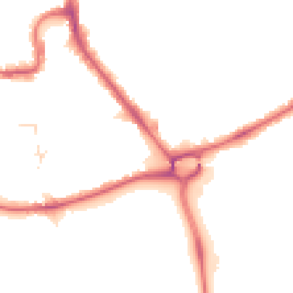 Night-time road noise heatmap for HA1 2JH