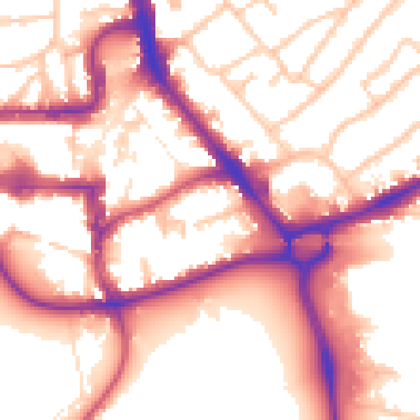 Daytime road noise heatmap for HA1 2JQ