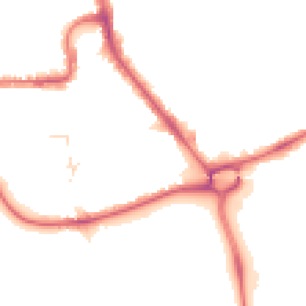 Night-time road noise heatmap for HA1 2JQ