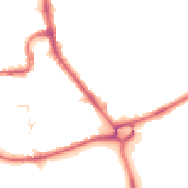 Night-time road noise heatmap for HA1 2JU