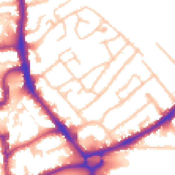 Daytime road noise heatmap for HA1 2LF