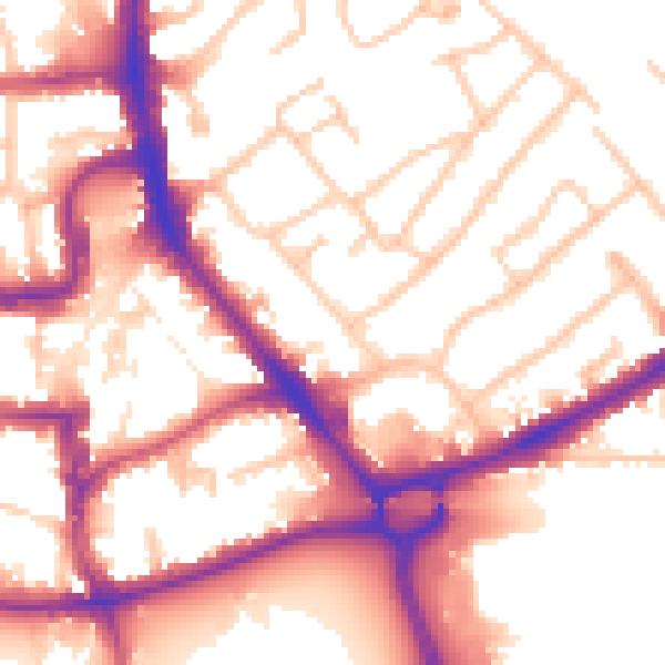 Daytime road noise heatmap for HA1 2LR