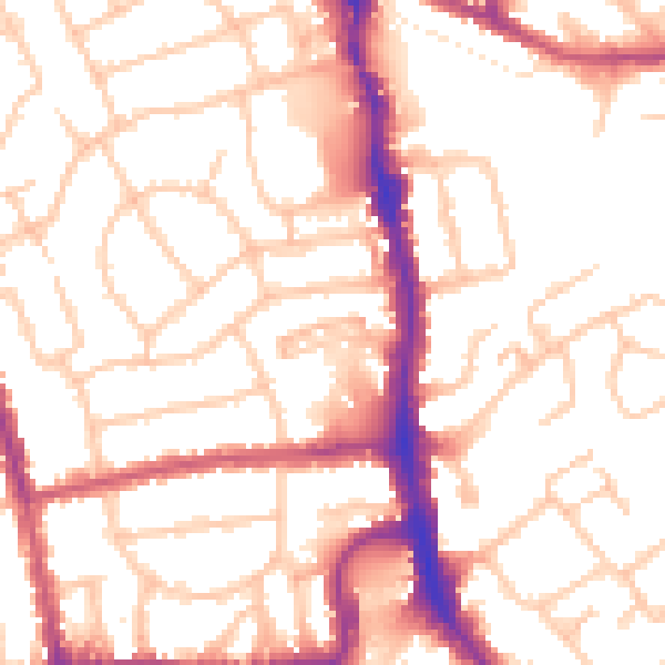 Daytime road noise heatmap for HA1 2TX