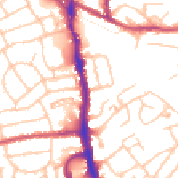 Daytime road noise heatmap for HA1 2WY