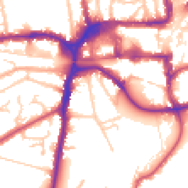 Daytime road noise heatmap for HA1 3BA