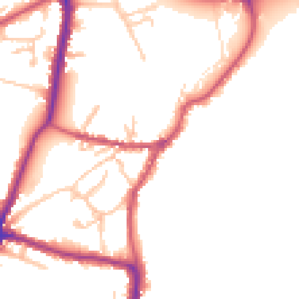 Daytime road noise heatmap for HA1 3BF