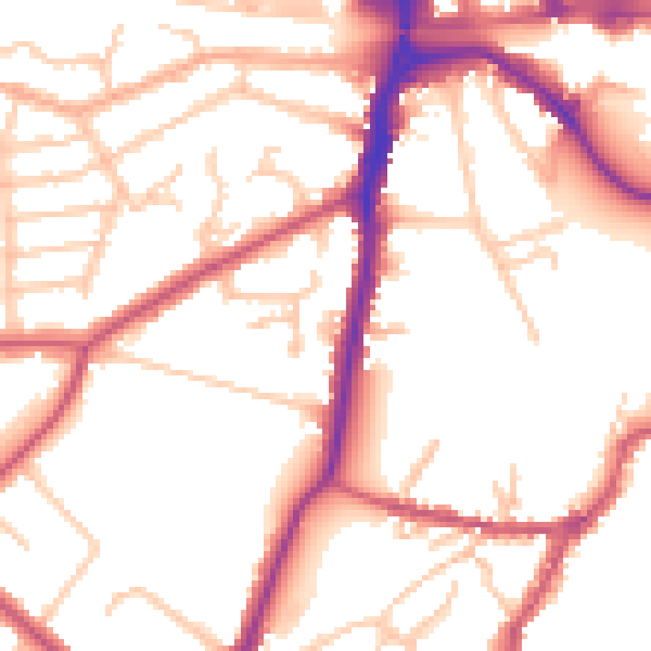 Daytime road noise heatmap for HA1 3GE