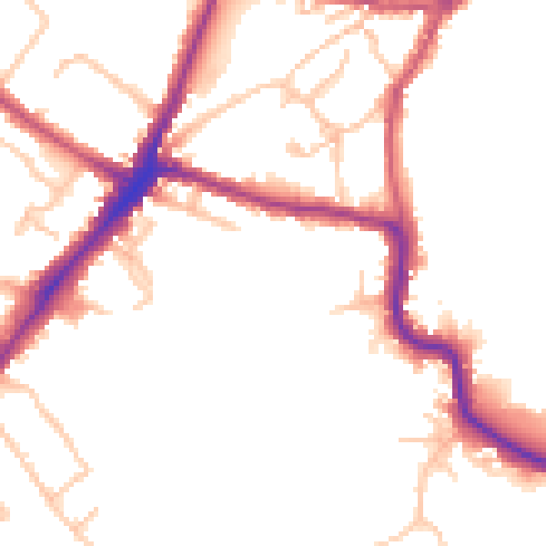 Daytime road noise heatmap for HA1 3LF