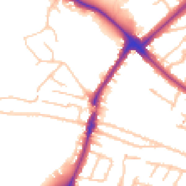 Daytime road noise heatmap for HA1 3PL