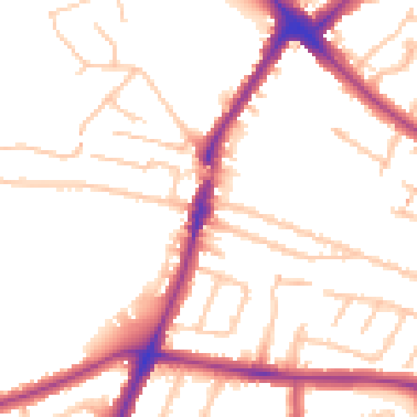 Daytime road noise heatmap for HA1 3QS