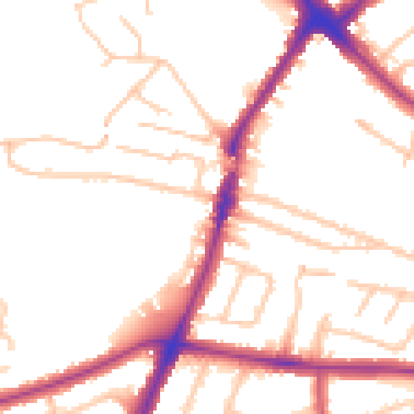 Daytime road noise heatmap for HA1 3RW