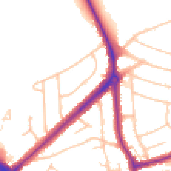 Daytime road noise heatmap for HA1 3UH