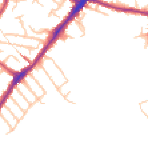 Daytime road noise heatmap for HA1 3XJ