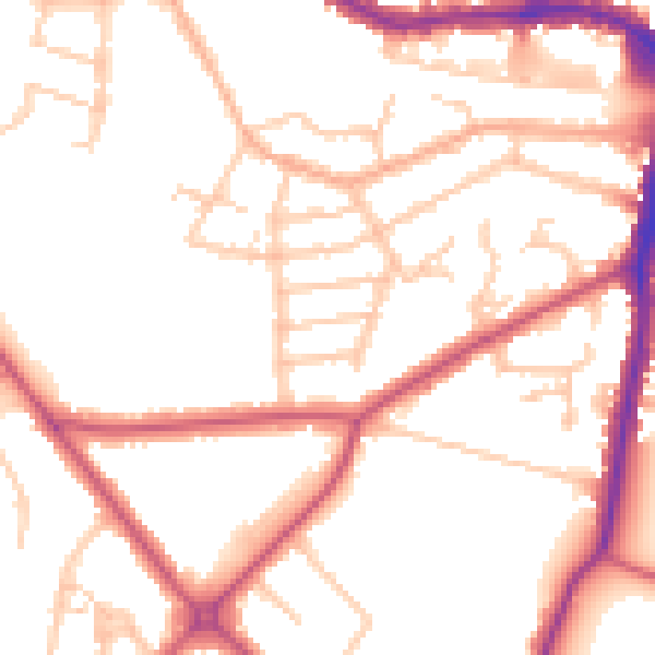 Daytime road noise heatmap for HA1 4BS