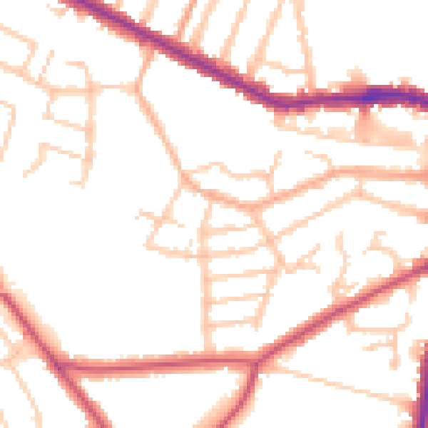 Daytime road noise heatmap for HA1 4BZ