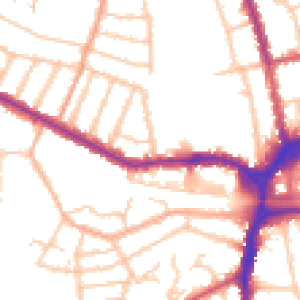 Daytime road noise heatmap for HA1 4LP