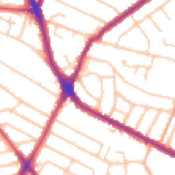 Daytime road noise heatmap for HA1 4PP