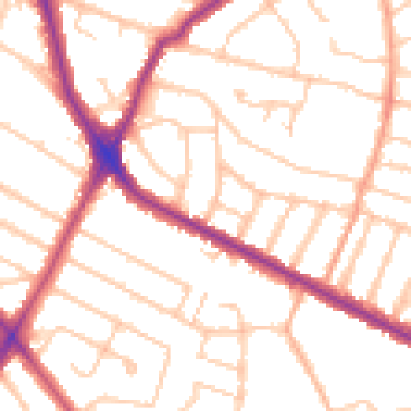 Daytime road noise heatmap for HA1 4PQ
