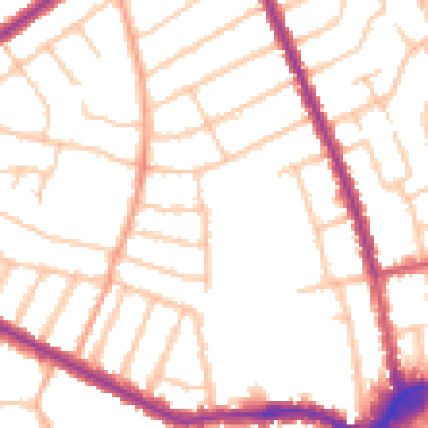 Daytime road noise heatmap for HA1 4QP