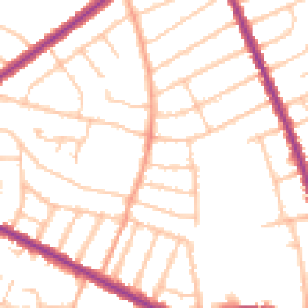 Daytime road noise heatmap for HA1 4QQ