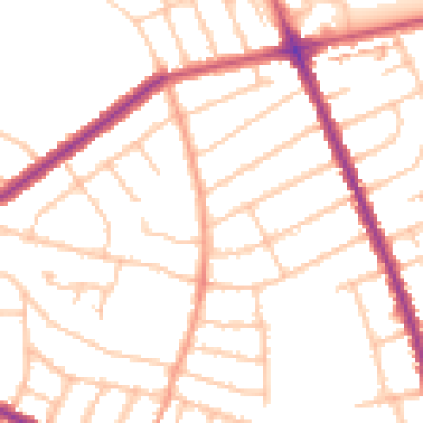 Daytime road noise heatmap for HA1 4RD