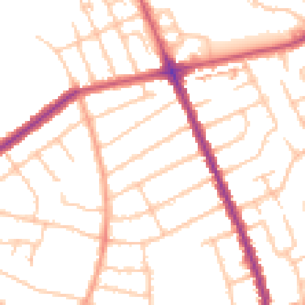 Daytime road noise heatmap for HA1 4SB