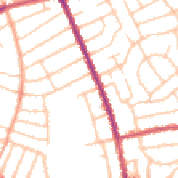 Daytime road noise heatmap for HA1 4TD