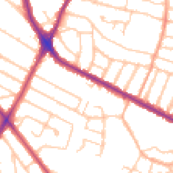 Daytime road noise heatmap for HA1 4WS