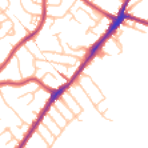 Daytime road noise heatmap for HA2 0EN