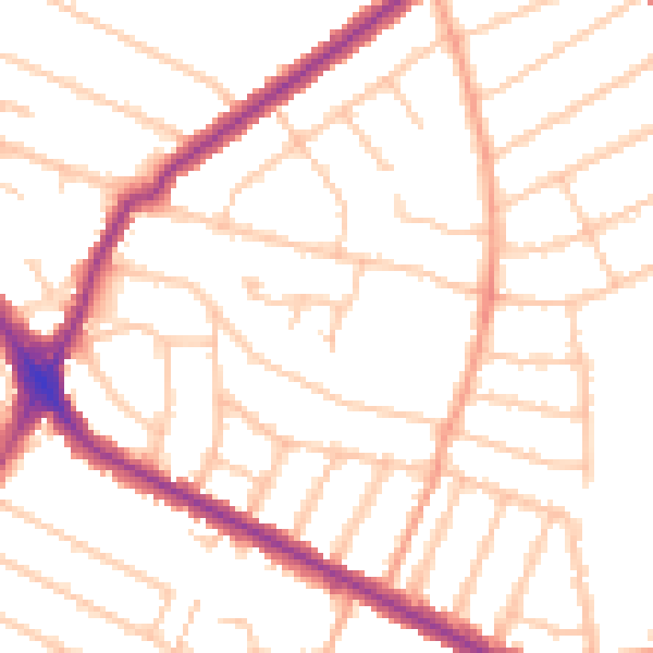 Daytime road noise heatmap for HA2 6AP
