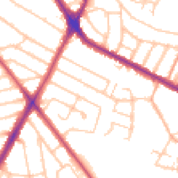 Daytime road noise heatmap for HA2 7AQ