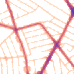 Daytime road noise heatmap for HA2 7PF