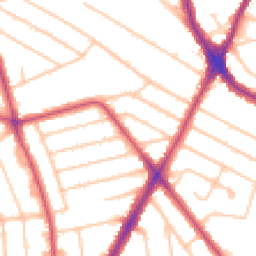 Daytime road noise heatmap for HA2 7PZ