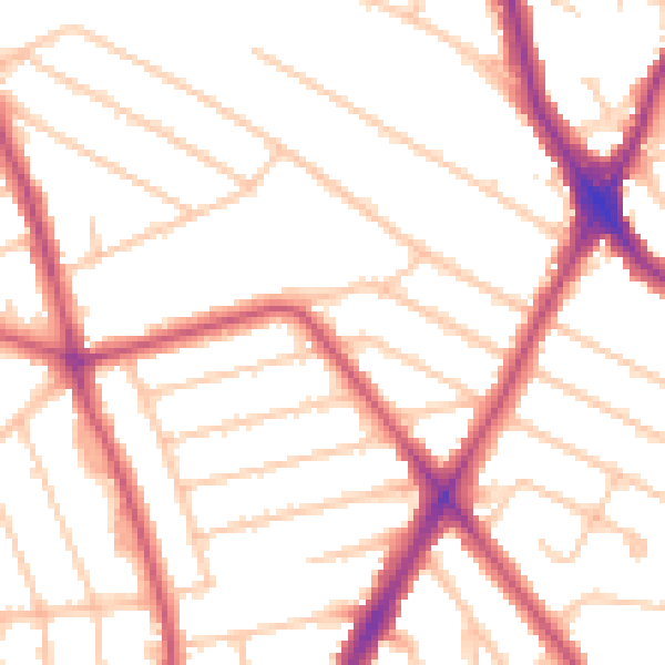 Daytime road noise heatmap for HA2 7QE