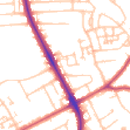 Daytime road noise heatmap for HA2 9DE
