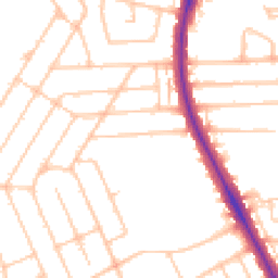 Daytime road noise heatmap for HA2 9DZ