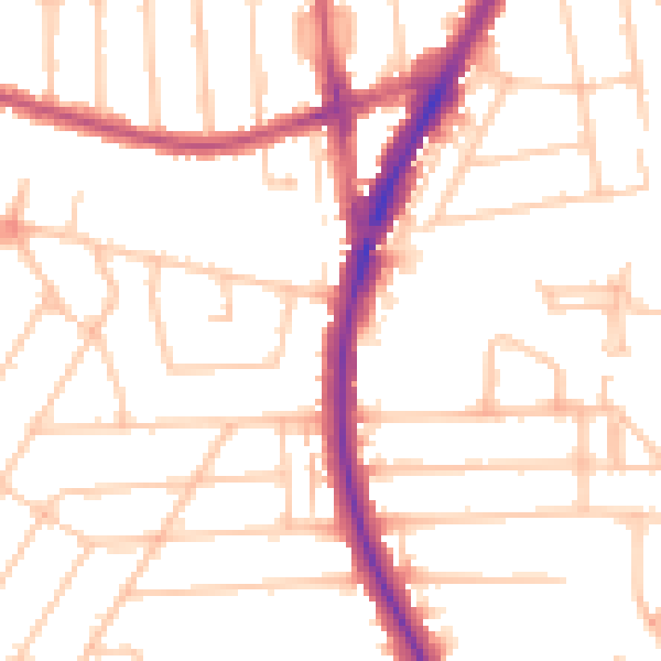 Daytime road noise heatmap for HA2 9SE