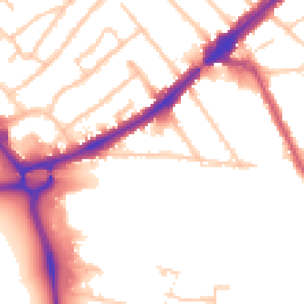 Daytime road noise heatmap for HA3 0AA