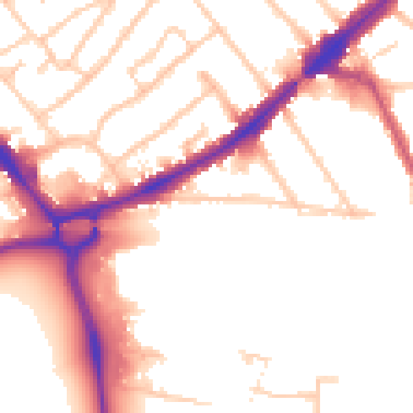 Daytime road noise heatmap for HA3 0AB