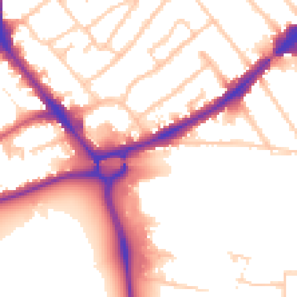 Daytime road noise heatmap for HA3 0AD