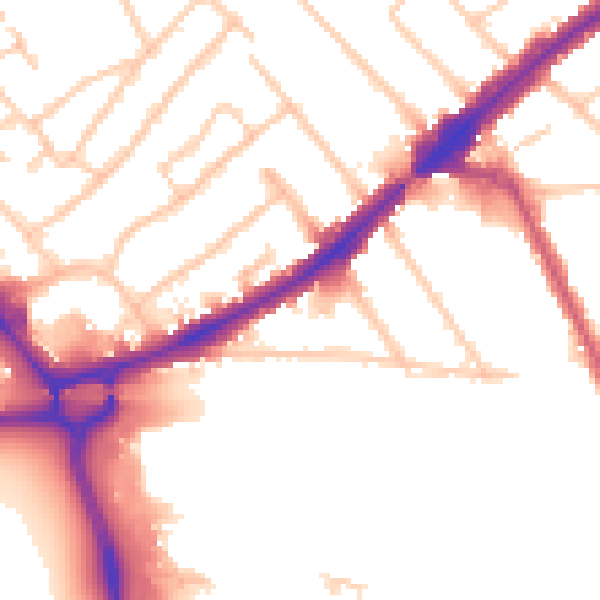 Daytime road noise heatmap for HA3 0AG