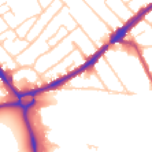 Daytime road noise heatmap for HA3 0AH