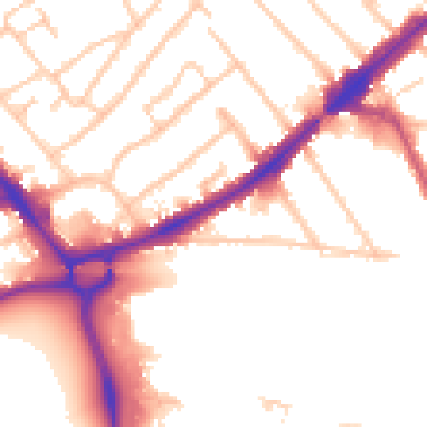 Daytime road noise heatmap for HA3 0AP