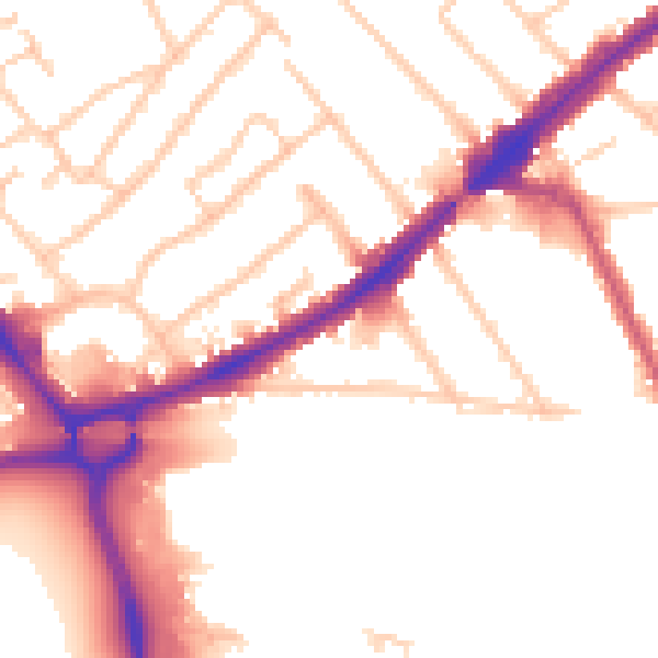 Daytime road noise heatmap for HA3 0AQ